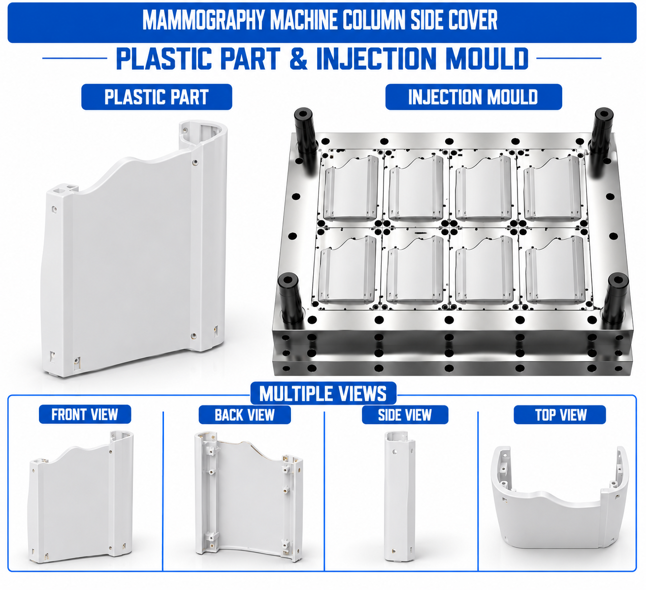 Mammography Machine Plastic Column Side Cover Mould and Moulding Service